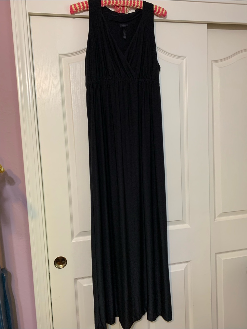 Soma Intimates Black Sleeveless Maxi Dress V-Neck Faux Wrap Front Women’s XL